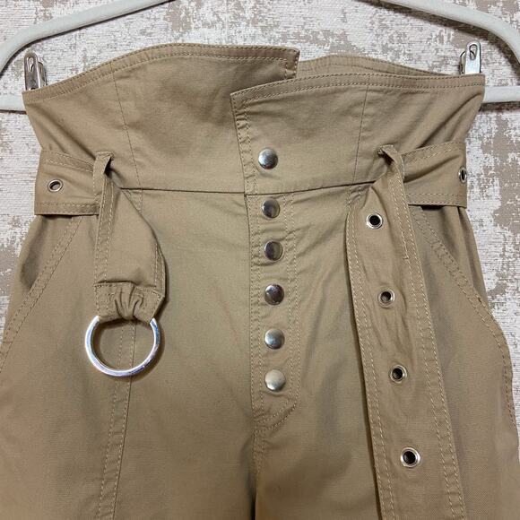 Marissa Webb Gia Belted Paperbag Trousers in Sandshell - Picture 3 of 8